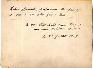 1909 D&eacute;dicace &agrave; Jeanne Faignart