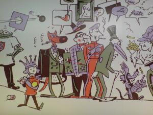 Expo 2009 Regards croisés de la bande dessinée belge - extrait de la fresque de Ever Meulen